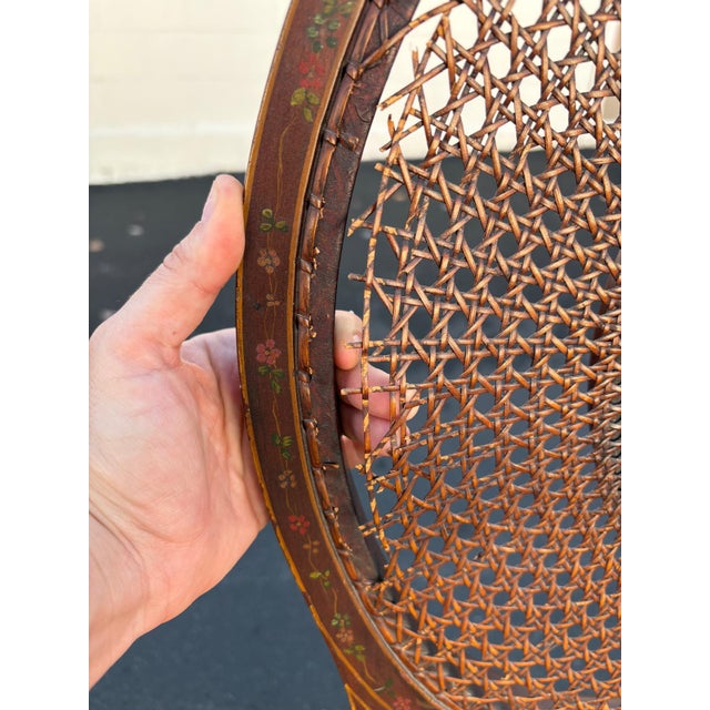 Set of 4 Late 1800s English Adams Hand-Painted Cane-Back Dining Chairs For Sale - Image 12 of 13