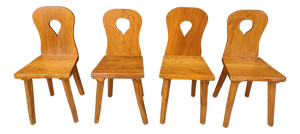 Vintage Brutalist Dining Chairs, 1960s, Set of 4