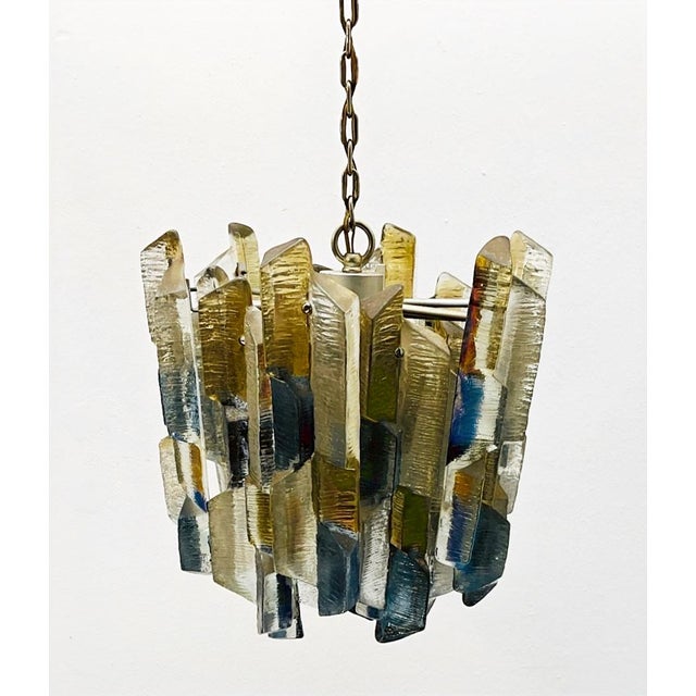 1960s Ice Glass Chandelier by J.T. Kalmar, 1960s For Sale - Image 5 of 6