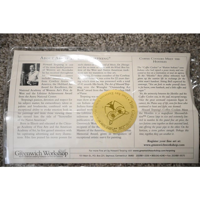 Howard Terpning “Coffee Coolers Meet the Hostiles” Signed Limited Edition MasterWork Giclée Canvas, 11/50 For Sale - Image 9 of 9