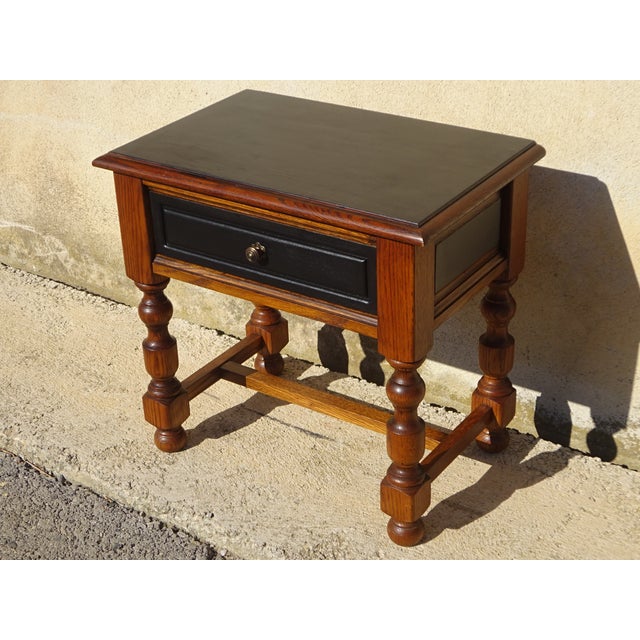 Vintage Bedside Table in Oak, 1980s For Sale - Image 10 of 16