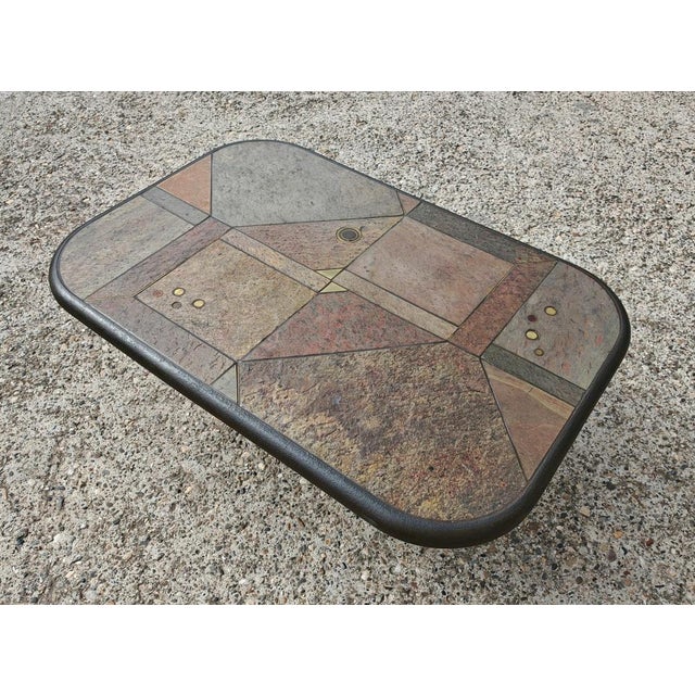 Large Brutalist Coffee Table in Various Kinds of Stone by Paul Kingma, 1980s For Sale - Image 8 of 12