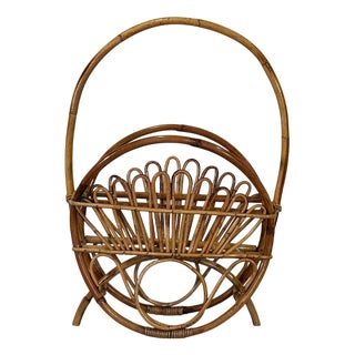 Bamboo Magazine Rack, 1970s For Sale