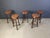 Beautiful hand made mid century tripod bar stools with with tree root seats. Good original condition. 1970s - Belgium...