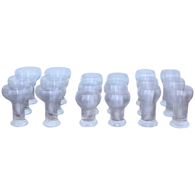 Mid 20th Century Rosenthal Modern Swirl Glasses - Set of 18 For Sale - Image 11 of 11