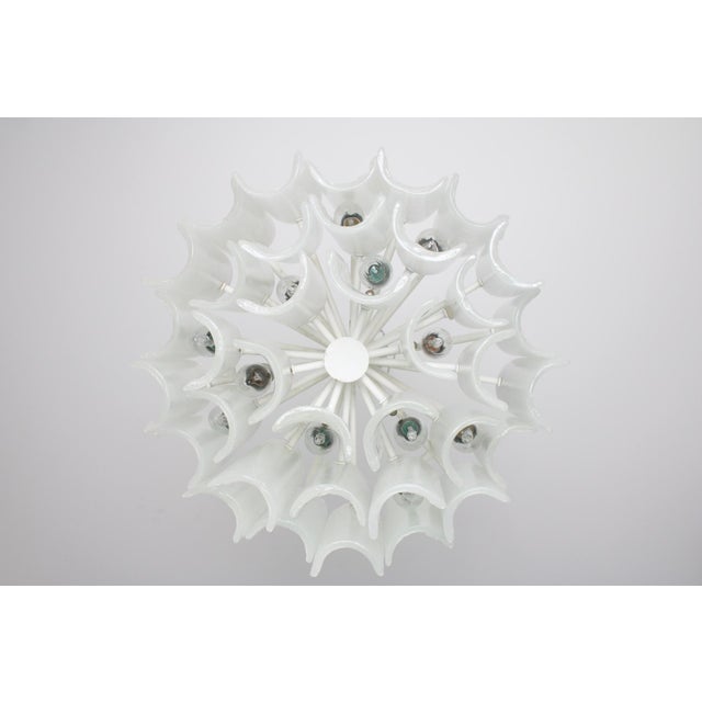 Cast Glass Chandelier from Kalmar, 1960s For Sale - Image 10 of 12