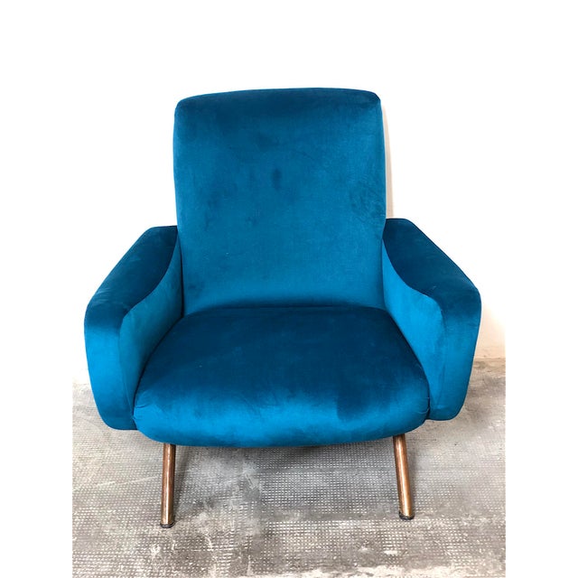 Arflex Cobalt Blue Lady Armchair by Marco Zanuso for Arflex, Italy, 1955 For Sale - Image 4 of 14