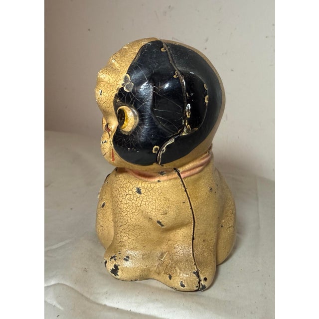 Antique Original Grace Drayton Cast Iron Hubley Dog Bee Coin Still Bank 1900s For Sale - Image 9 of 13