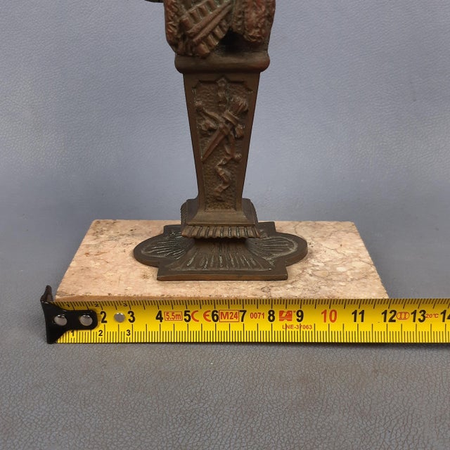 Vintage Bronze Sculpture Bust of a Man with Marble Base, 20th Century For Sale - Image 11 of 13