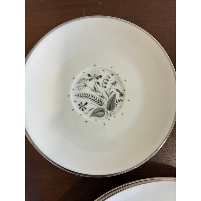 Ceramic Mid 20th Century Royal Jackson Parisienne Black Floral Dinnerware Set, Service for 2 - 10 pcs For Sale - Image 7 of 8
