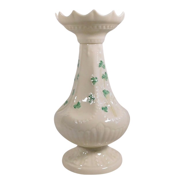 Belleek Shamrock Eight Inch Island Vase For Sale