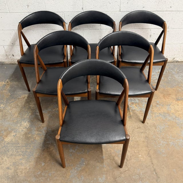 Set of 6 Kai Kristiansen Attributed Model 31 Danish Modern Teak Dining Chairs, Schou Andersen 1960's For Sale In New York - Image 6 of 14