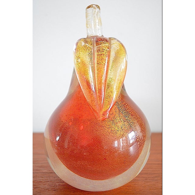 Mid-Century Pear Murano Glass from Barovier & Toso, 1960s, in Very Good conditions. Designed 1960 to 1969 This piece is...