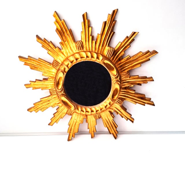 Large Vintage Wall Mirror in Sunburst Finish, 1960s For Sale - Image 6 of 16