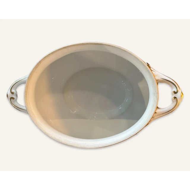 Vintage Herend Tureen With Hand-Painted Floral Decoration and Imprinted Basket-Weave Trim For Sale - Image 9 of 12