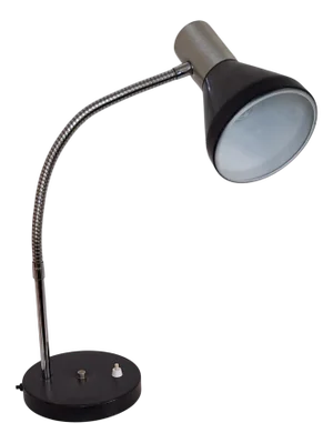 Adjustable Desk Lamp with Chrome-Plated and Black Painted Metal Frame, 1980s