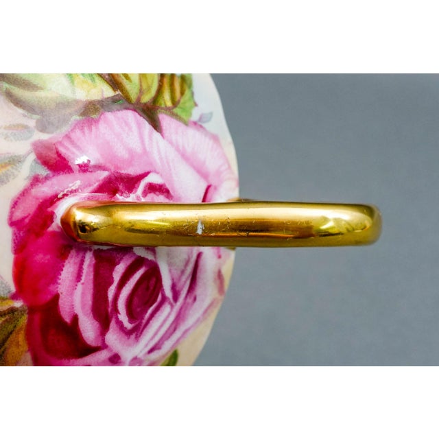 Anysley England 13 Pink Cabbage Roses 1026 Bone China Tea Cup & Saucer Set For Sale - Image 12 of 12