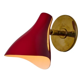 1950s Gino Sarfatti Model #10 Sconce for Arteluce for Red For Sale