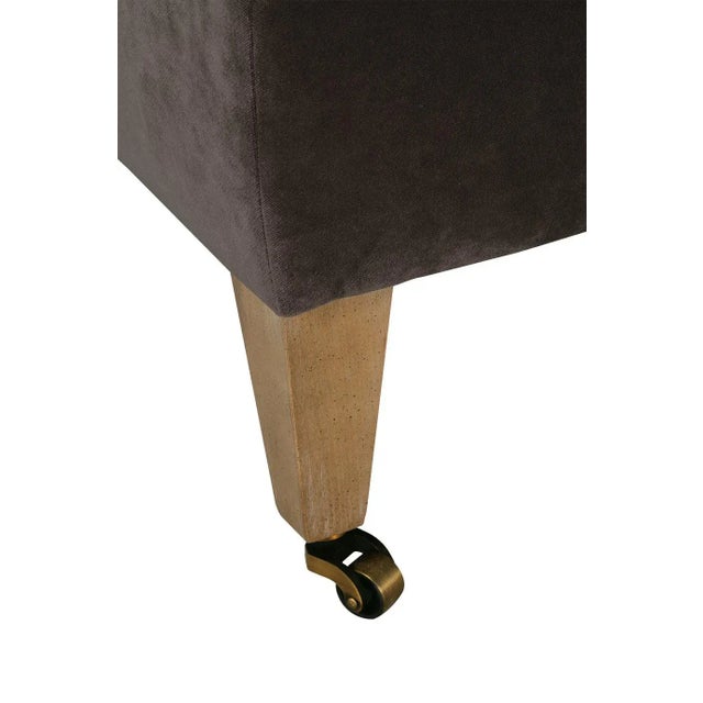 Not Yet Made - Made To Order Alcott Ottoman, Chocolate Velvet For Sale - Image 5 of 8