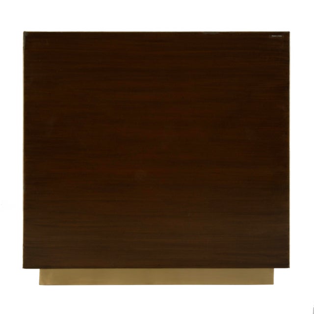 Francois 32 in. W Rectangular Wood and Leather 2 Door Accent Cabinet, Antique Gold For Sale In Chicago - Image 6 of 8