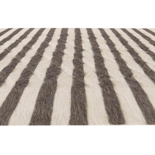 Taurus Collection Modern Striped Goat Hair Rug by Doris Leslie Blau For Sale - Image 4 of 8