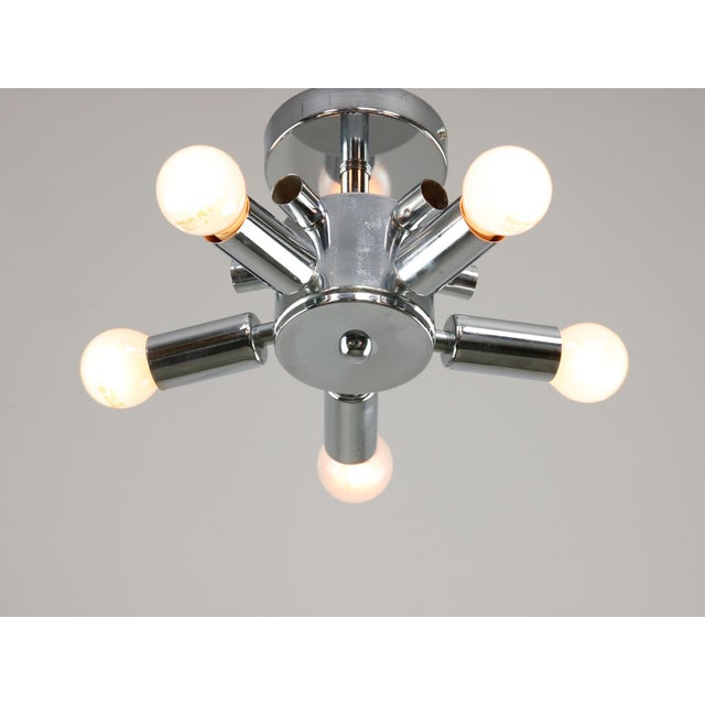 Vintage Italian Ceiling Lamp in Chrome and Opaline, 1980s For Sale - Image 10 of 13