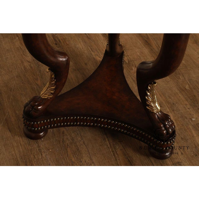 Maitland Smith Empire Style Round Marble Top Mahogany Lamp Table For Sale - Image 16 of 17
