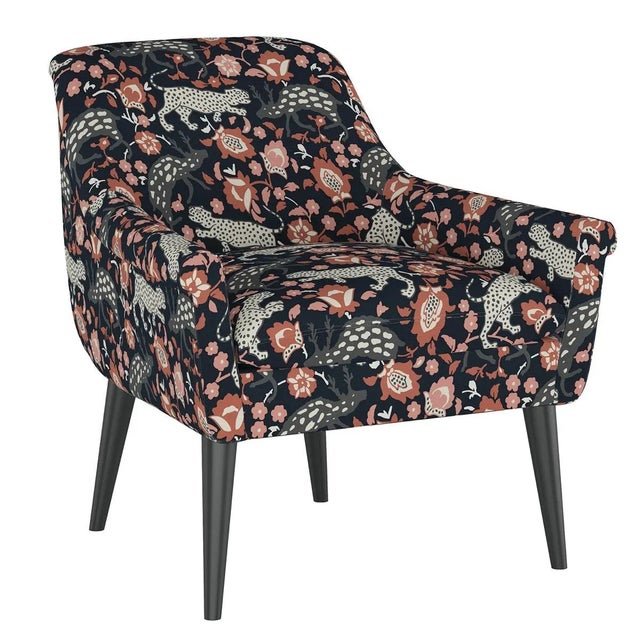 Orange West Loop Chair in Coral Navy Leopard For Sale - Image 8 of 8
