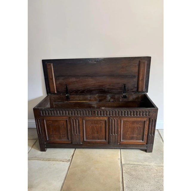Antique 18th Century Oak Coffer, 1780s For Sale - Image 6 of 8