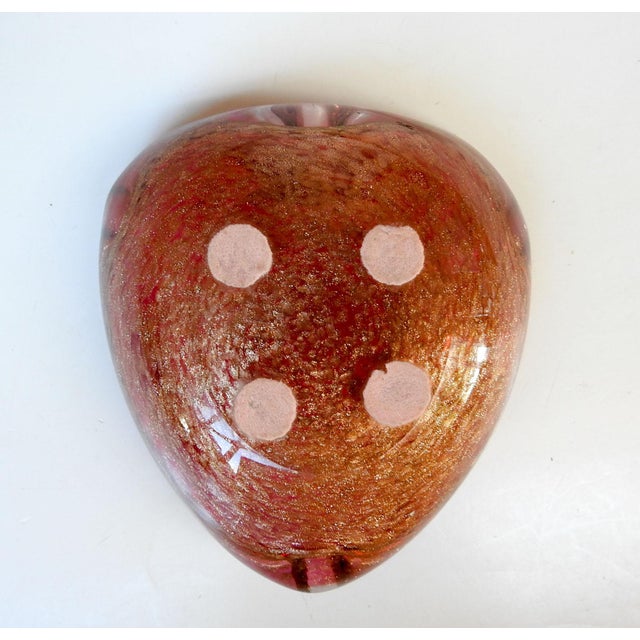 Pink Gold Sparkles Heart Shaped Murano Glass Bowl Chairish