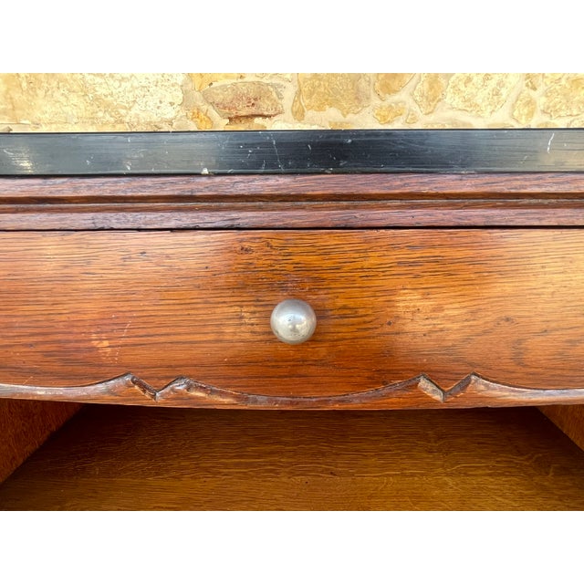 Art Deco Walnut Nightstand with Black Marble Top, 1920s For Sale - Image 9 of 18