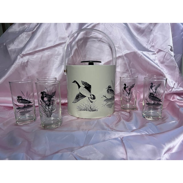 Vintage Duck Glasses With Matching Ice Bucket Set- 7 Pieces For Sale In Naples, FL - Image 6 of 6