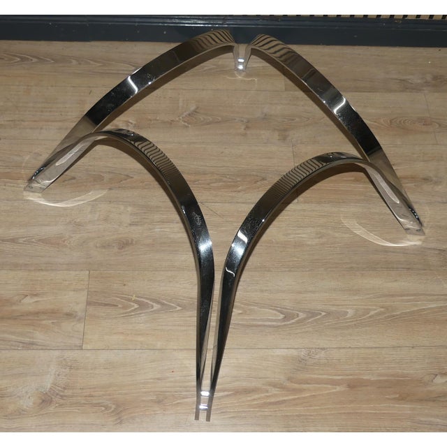 Glass Coffee Table in Glass & Chrome by Werner Linder for Bacher, 1960s For Sale - Image 7 of 8