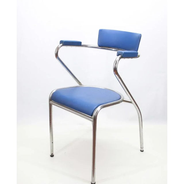 1960s Italian Leatherette and Chromed Metal Chair, 1960s For Sale - Image 5 of 5