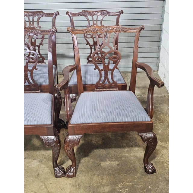 Late 20th Century Late 20th Century Set of 8 Baker Stately Homes Mahogany Chippendale Dining Chairs Claw and Ball For Sale - Image 5 of 18