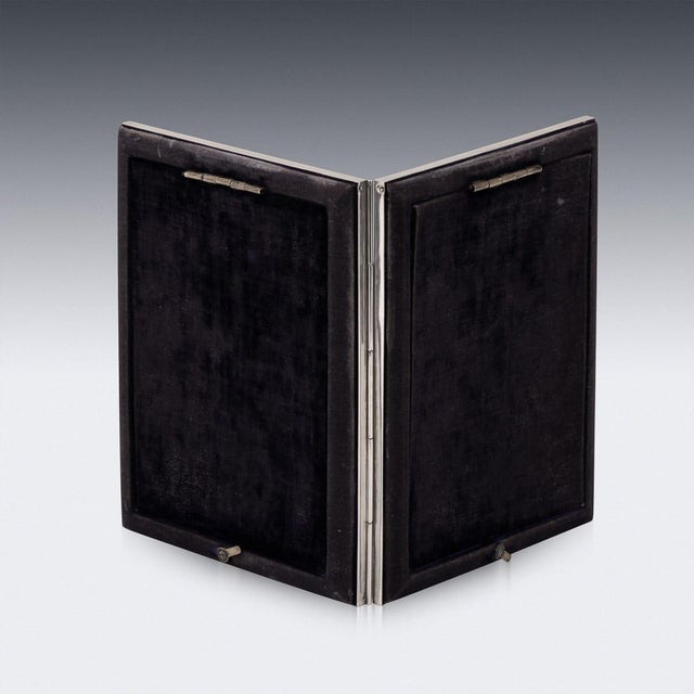 Antique English Silver Double Photograph Frame, Birmingham, 1911 For Sale - Image 4 of 10
