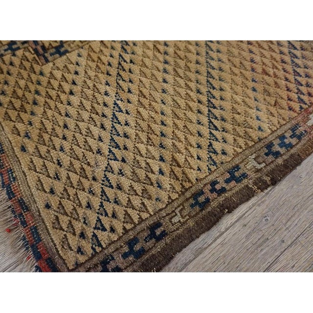 Traditional 19th Century Central Asian Brown Turkmenistan Ersari Beshir Islamic Prayer Rug For Sale - Image 3 of 9