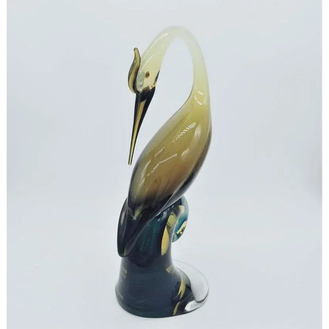 Yellow 1970s Vintage Salviati Murano Glass Herons - a Pair For Sale - Image 8 of 11