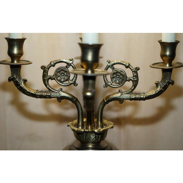 Gold Large 4-Branch Candelabra Table Lamps from Warren Kessler New York, 1960s, Set of 2 For Sale - Image 8 of 18
