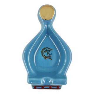 Caviar Kaspia Paris Restaurant Blue Ceramic Ashtray For Sale