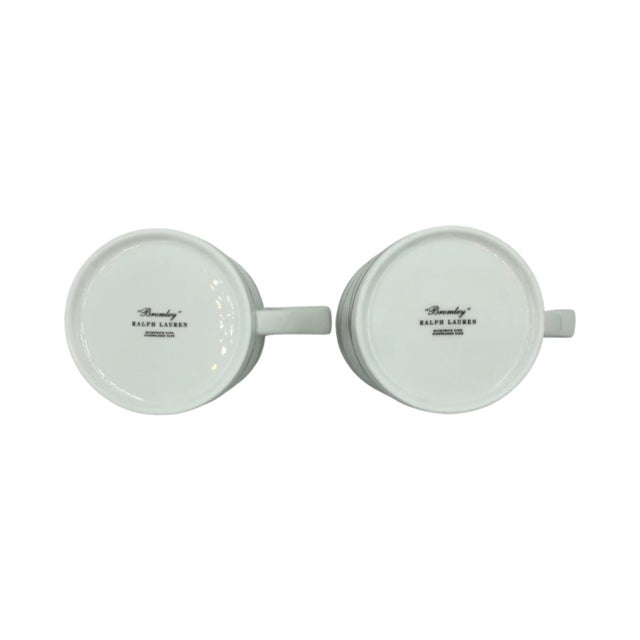 White Pair Ralph Lauren Bromley Equestrian Horsebit Bone China Mugs Stirrup Polo Cup Set For Sale - Image 8 of 12