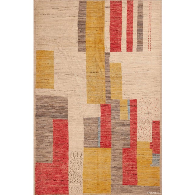 Art Deco Color Block Design Contemporary Modern Area Rug For Sale