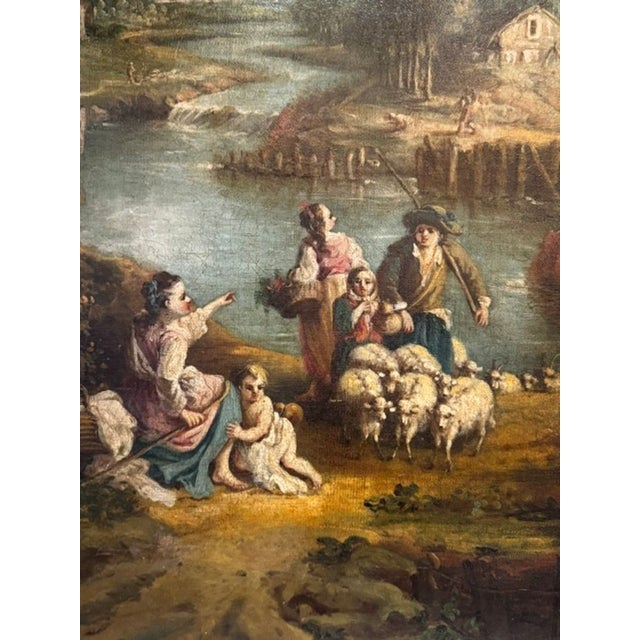 Pair of Large Scale Italian Oil on Canvas River Scenes For Sale - Image 9 of 9