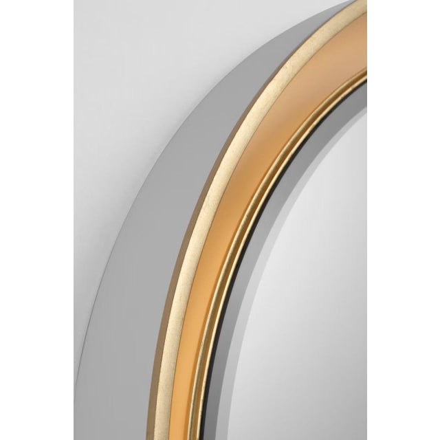 White Thomas O'Brien for Visual Comfort Signature Tricia 24" Illuminated Round Mirror in Matte White and Gild For Sale - Image 8 of 12