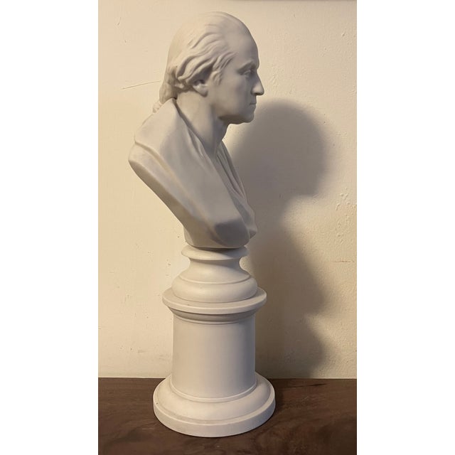 American Antique 19th Century English Parian Porcelain Library Bust of President George Washington After Houdon Dated 1853 For Sale - Image 3 of 18