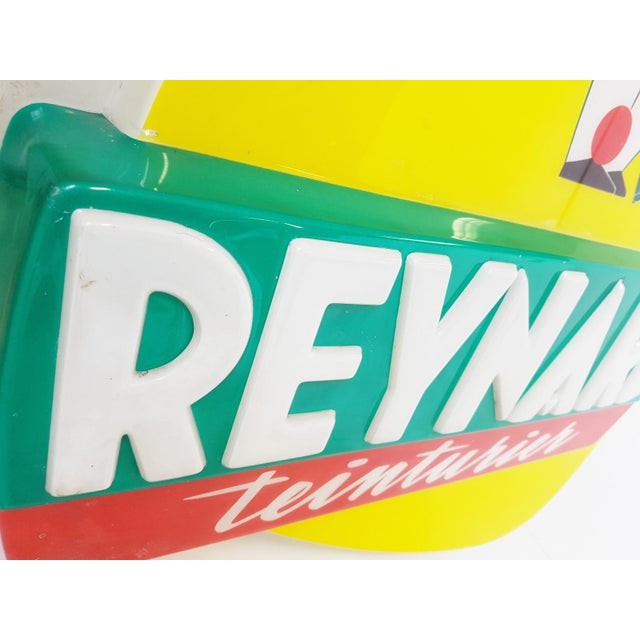 Yellow Vintage Molded Plastic Sign by Reynard Dyer, 1950s For Sale - Image 8 of 9