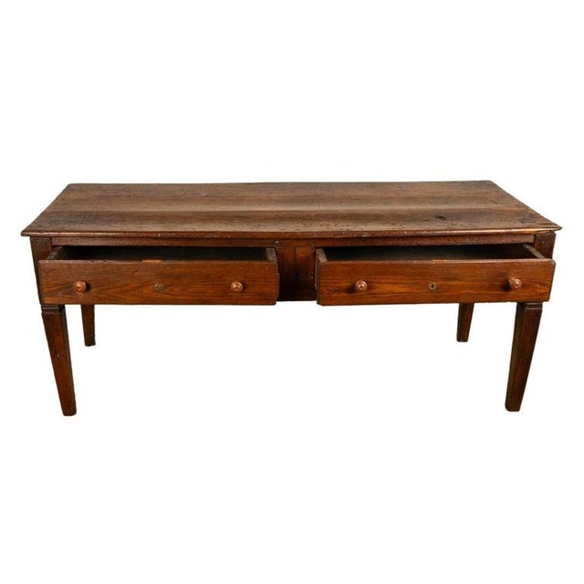Early 19th Century Large Antique Georgian Elm Serving Scullery Kitchen Preparation Table 1820 For Sale - Image 5 of 12