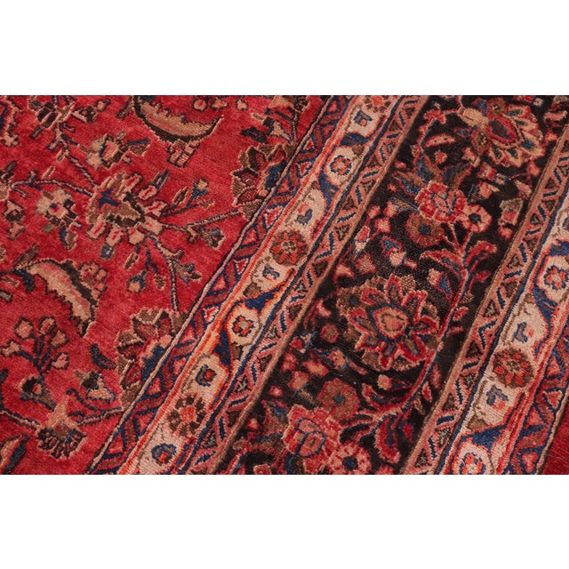 Persian Vintage Kashan Red/Brown Wool Rug - 9'0'' X 11'10'' For Sale In New York - Image 6 of 10