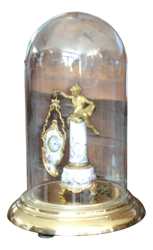 Art Deco Bronze and Enamel Table Clock, Austria, 19th Century