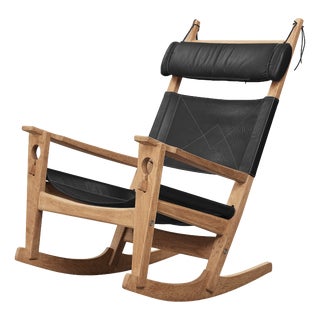 Keyhole GE-673 Rocking Chair by Hans J. Wegner for Getama, 1960s For Sale